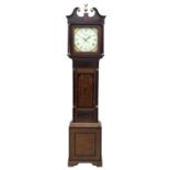 Early 19th century oak and mahogany longcase clock