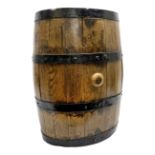 19th century oak and metal bound coopered barrel