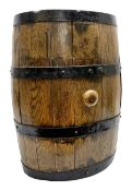 19th century oak and metal bound coopered barrel