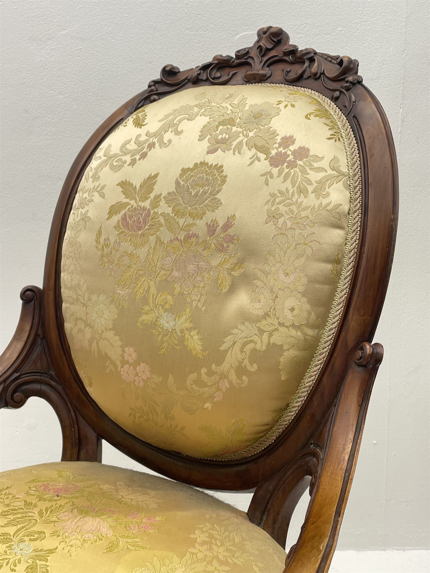 Victorian walnut lady’s drawing room chair - Image 6 of 7
