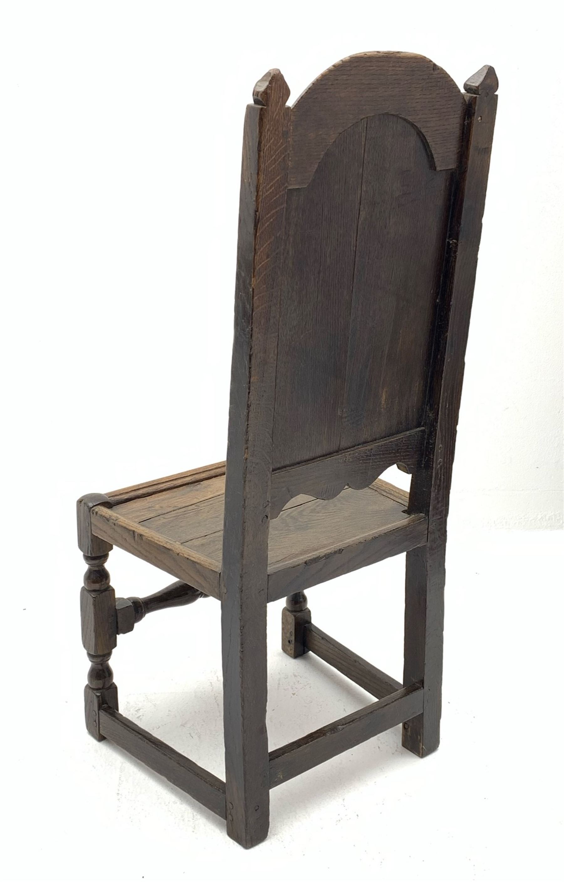 Early 18th century oak backed stool/chair - Image 3 of 3