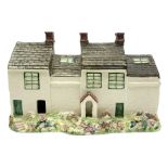 Leeds Pottery pastille burner modelled as two terrace cottages