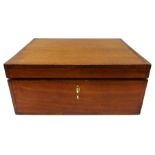 19th century satinwood travelling toilet box with twin drop handles