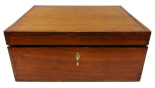 19th century satinwood travelling toilet box with twin drop handles