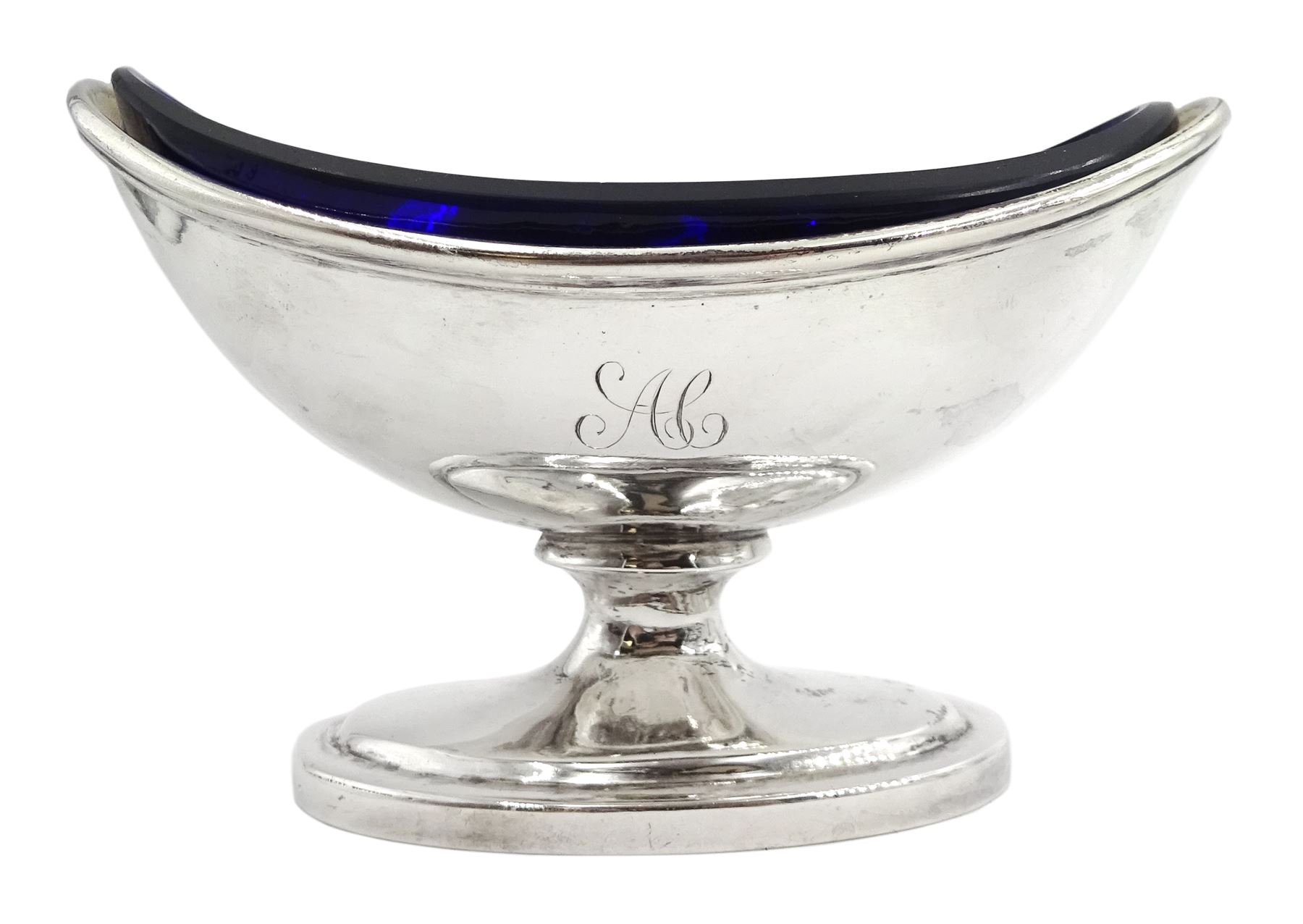 Set of four George III silver pedestal table salts - Image 3 of 5