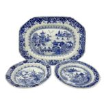 Small late 18th/early 19th century Chinese export blue and white platter
