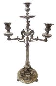 A large Victorian Thomas Bradbury & Sons silver plated candelabrum