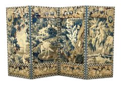 20th century four panel folding screen