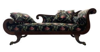 Regency period mahogany chaise longue