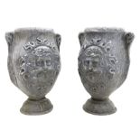 Pair lead garden urn planters