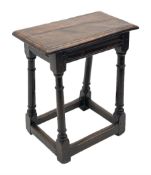 Late 17th century oak joined stool