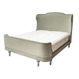 Graham & Green Evelyn - French style Kingsize 5' bedstead upholstered in natural light grey linen