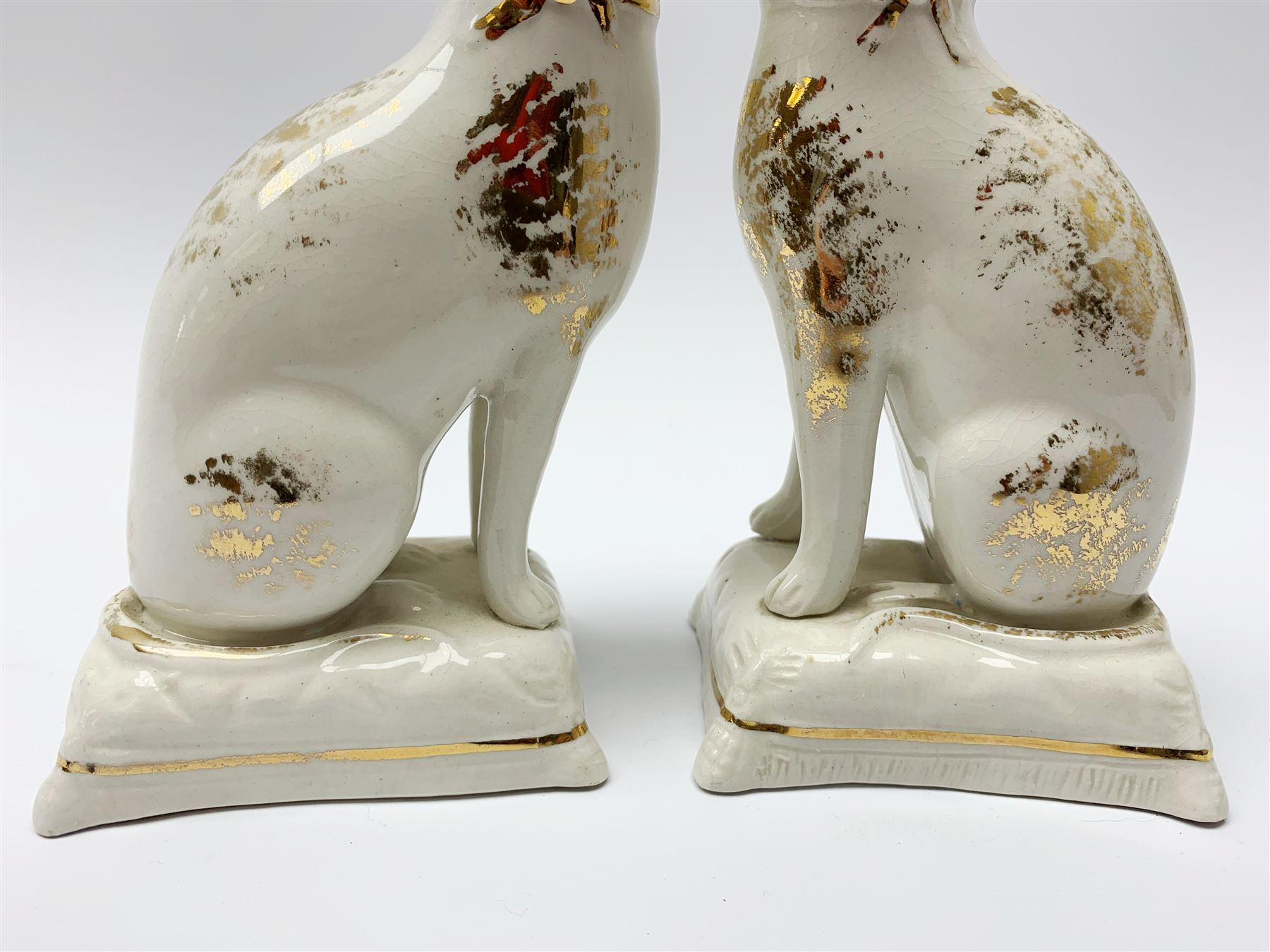 Pair of Victorian Staffordshire cats - Image 6 of 11