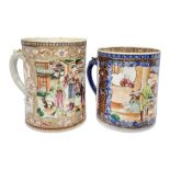 Two late 18th/early 19th century Chinese export tankards