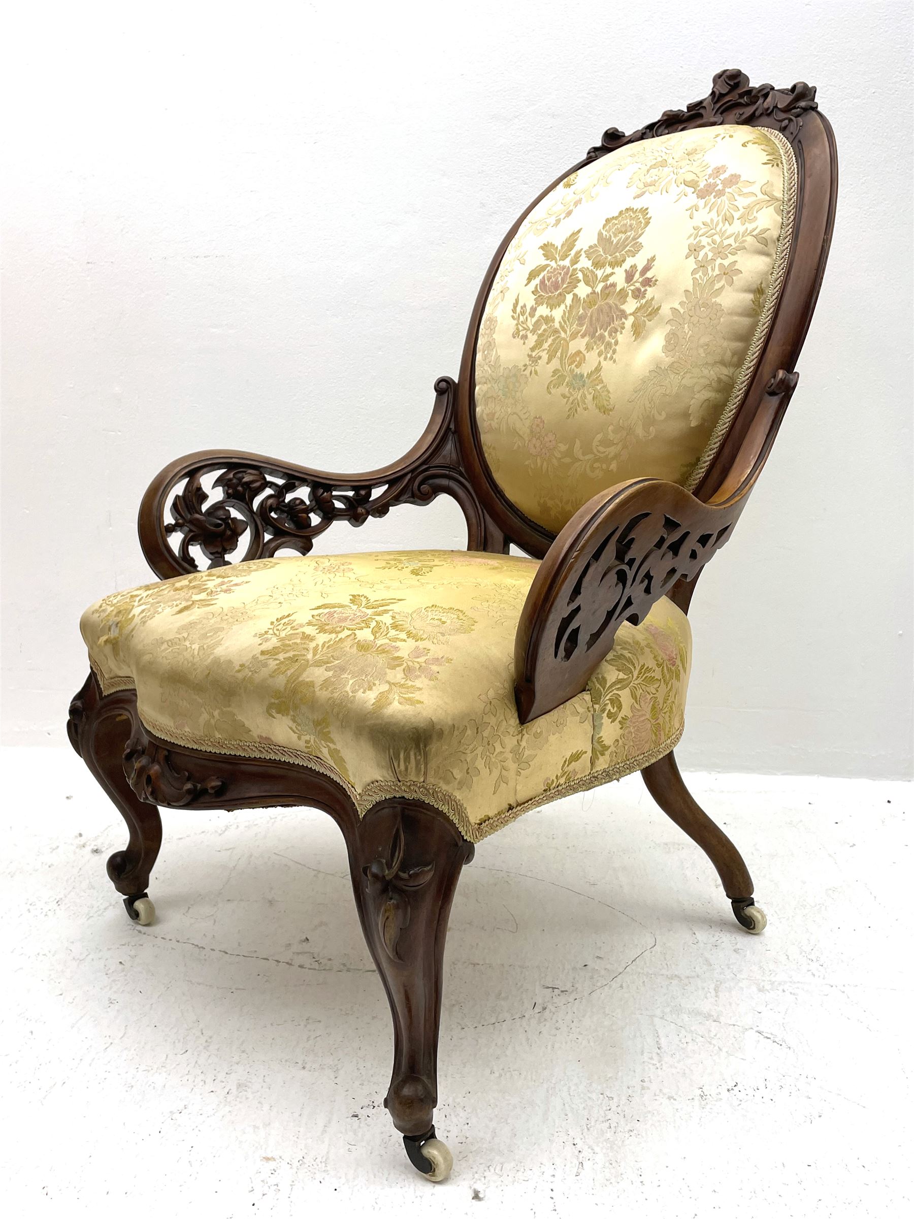 Victorian walnut lady’s drawing room chair - Image 7 of 7