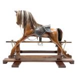 Victorian style stained hardwood rocking horse