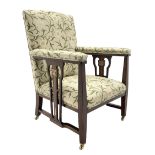 Late 19th century Arts and Crafts mahogany armchair