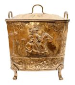 19th century Continental copper log bin