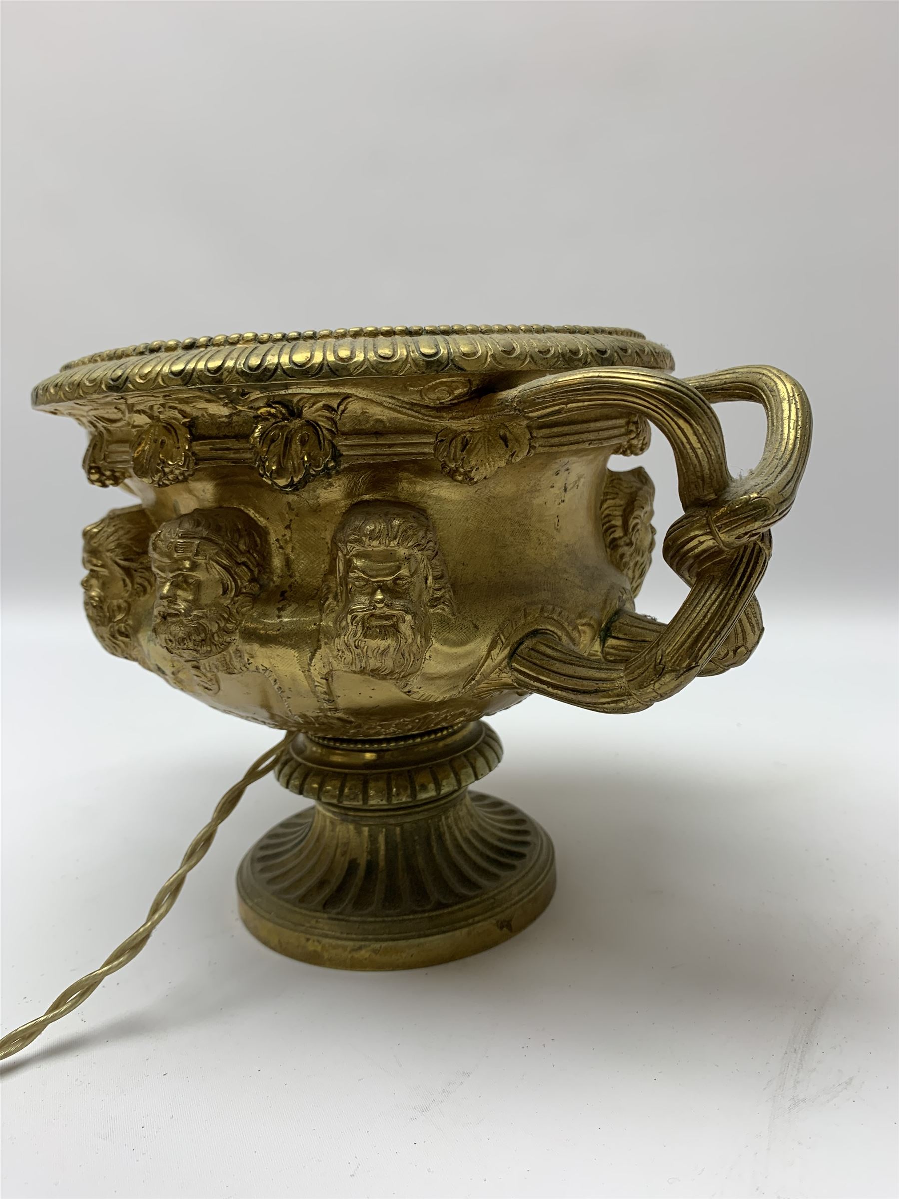 19th century Grand Tour gilt bronze campagna urn or Warwick vase - Image 8 of 9