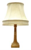 'Mouseman' carved oak table lamp with mouse signature