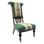 Victorian mahogany prie dieu chair