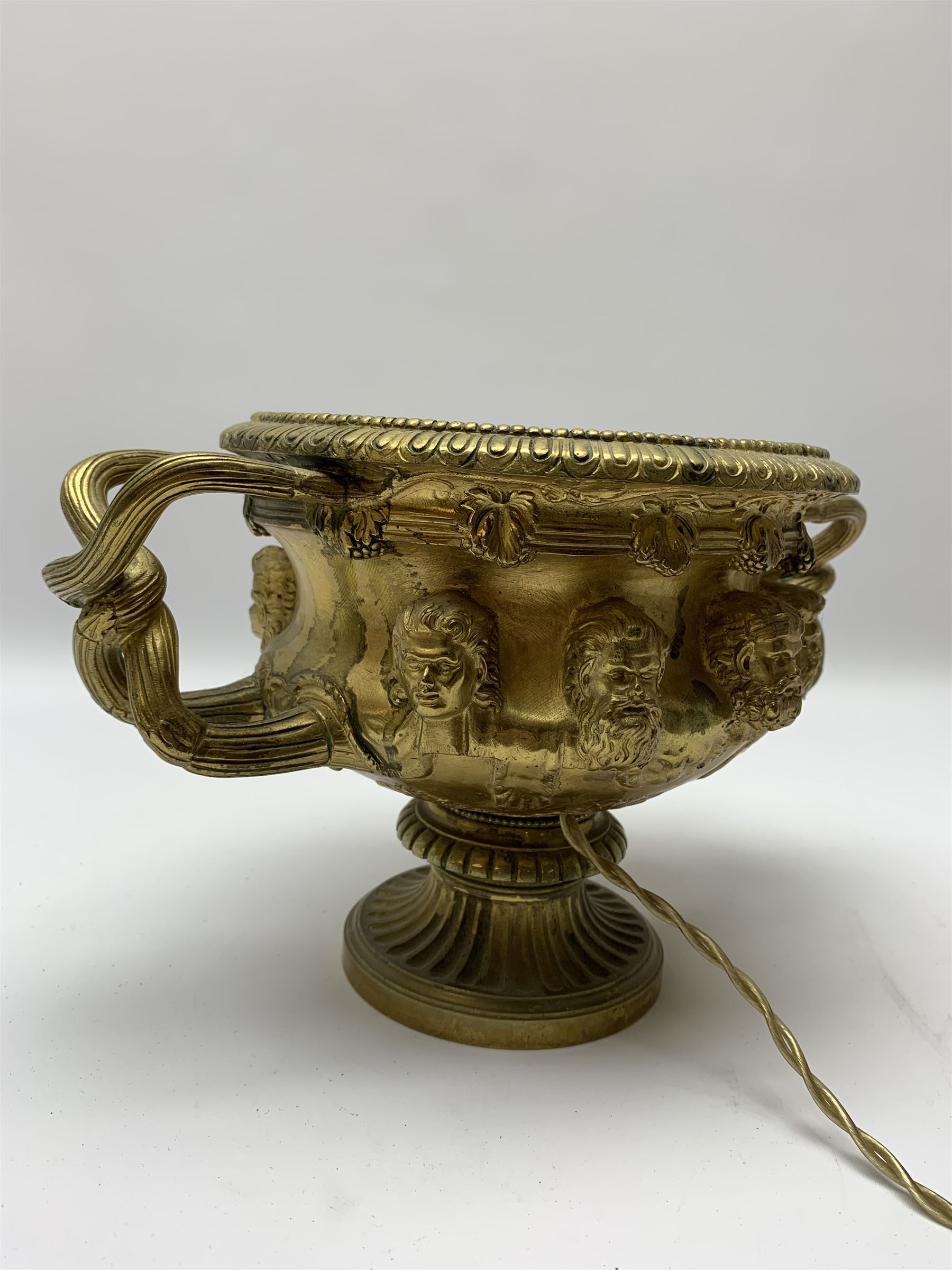 19th century Grand Tour gilt bronze campagna urn or Warwick vase - Image 6 of 9