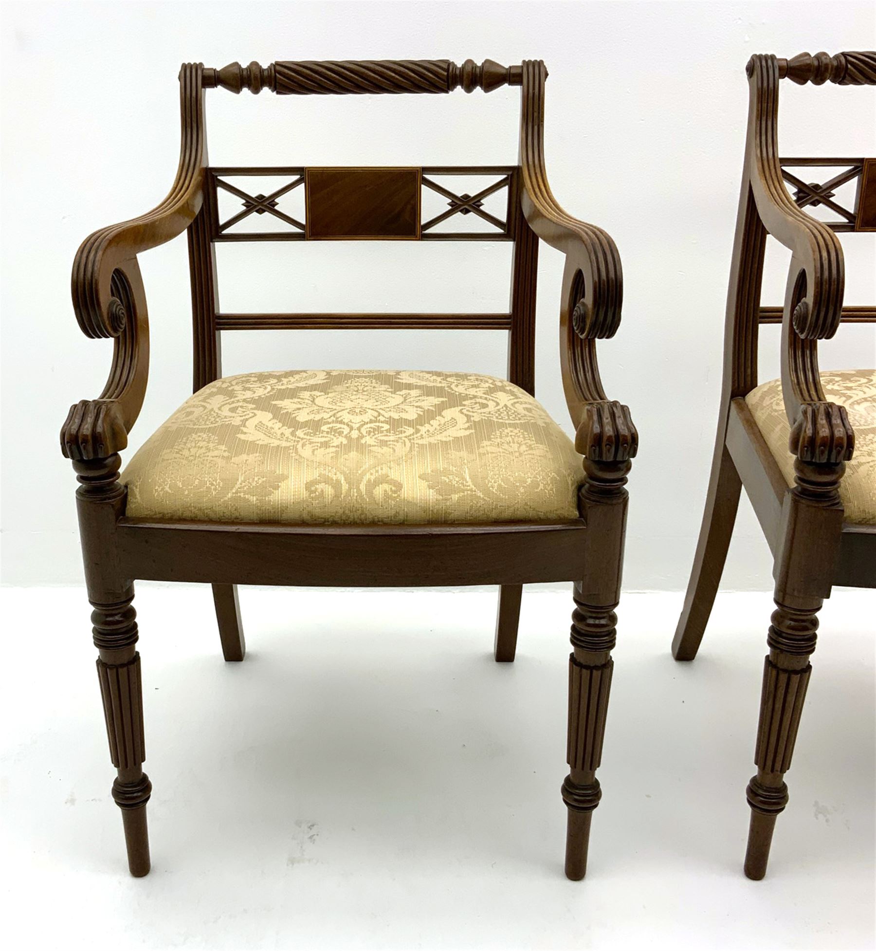 Set of fourteen Regency mahogany dining chairs - Image 8 of 8