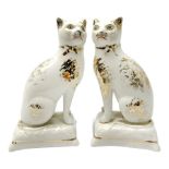 Pair of Victorian Staffordshire cats