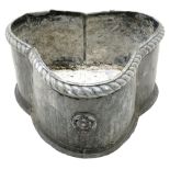 Lead jardinière planter of trefoil form