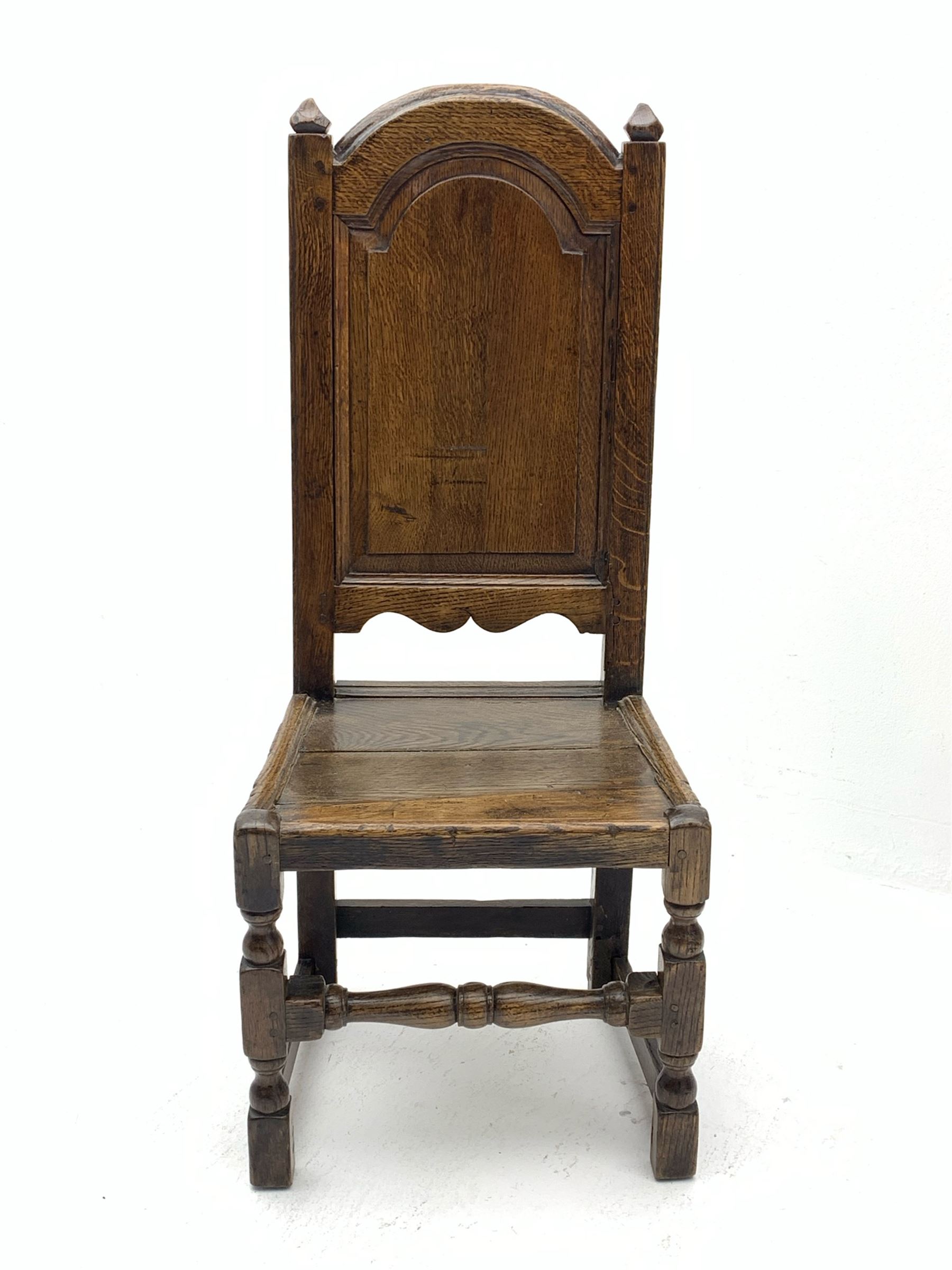 Early 18th century oak backed stool/chair - Image 2 of 3