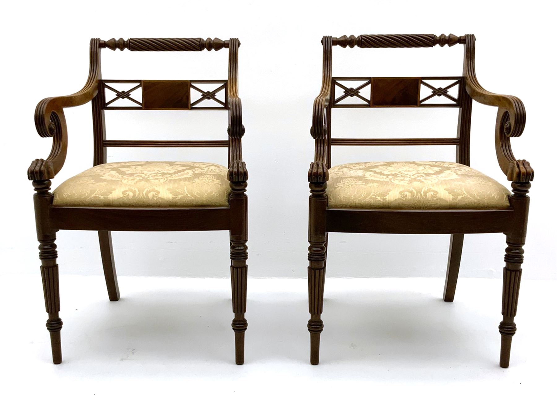 Set of fourteen Regency mahogany dining chairs - Image 7 of 8