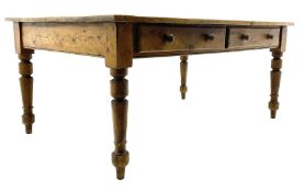 19th century and later pine farmhouse style kitchen dining table