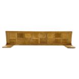 'Oakleafman' panelled adzed oak double 4' 6'' headboard with lamp stands