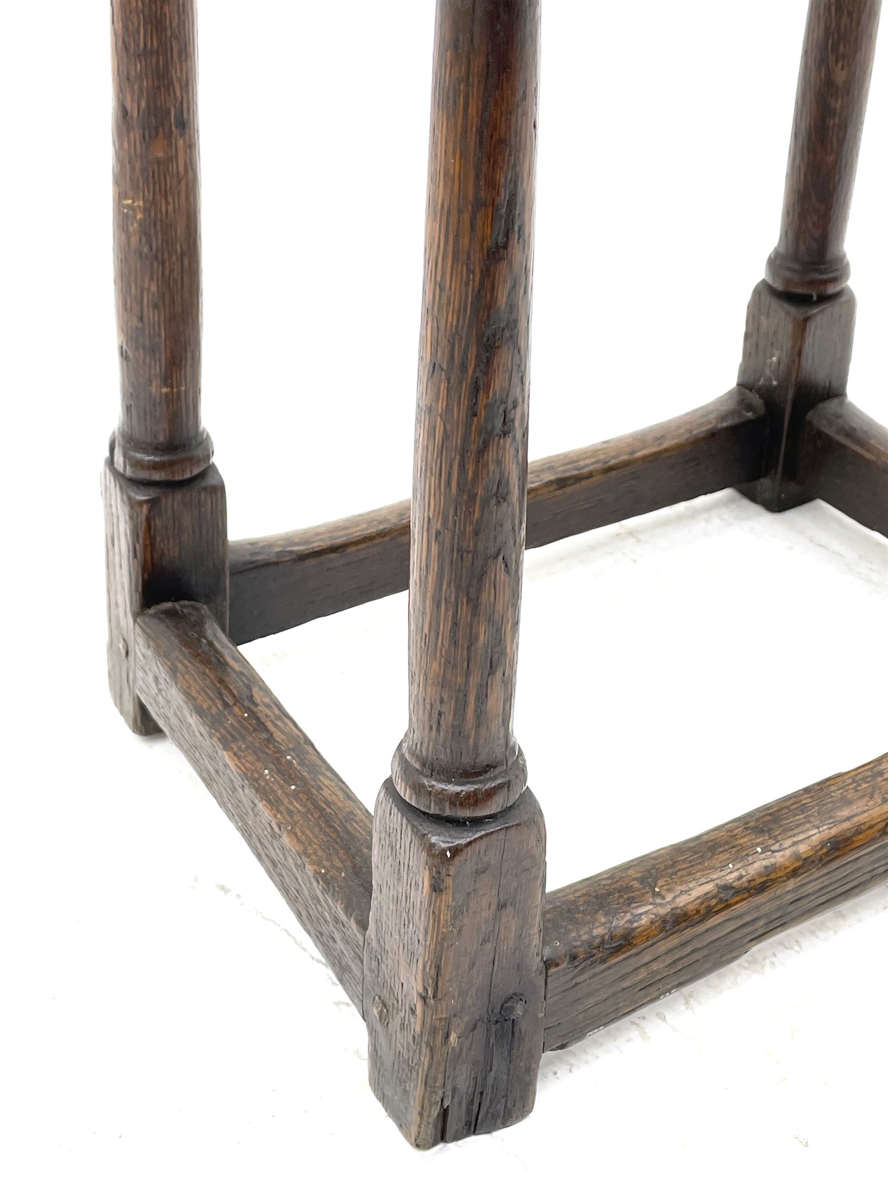 17th century and later oak joined stool - Image 2 of 4