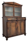 Late Regency rosewood chiffonier bookcase