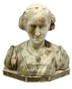 Carved marble bust modelled as a female figure