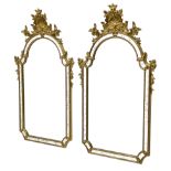 Pair late 20th century gilt Venetian style pier glass mirrors