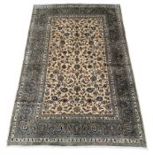 Persian Kashan ivory ground rug