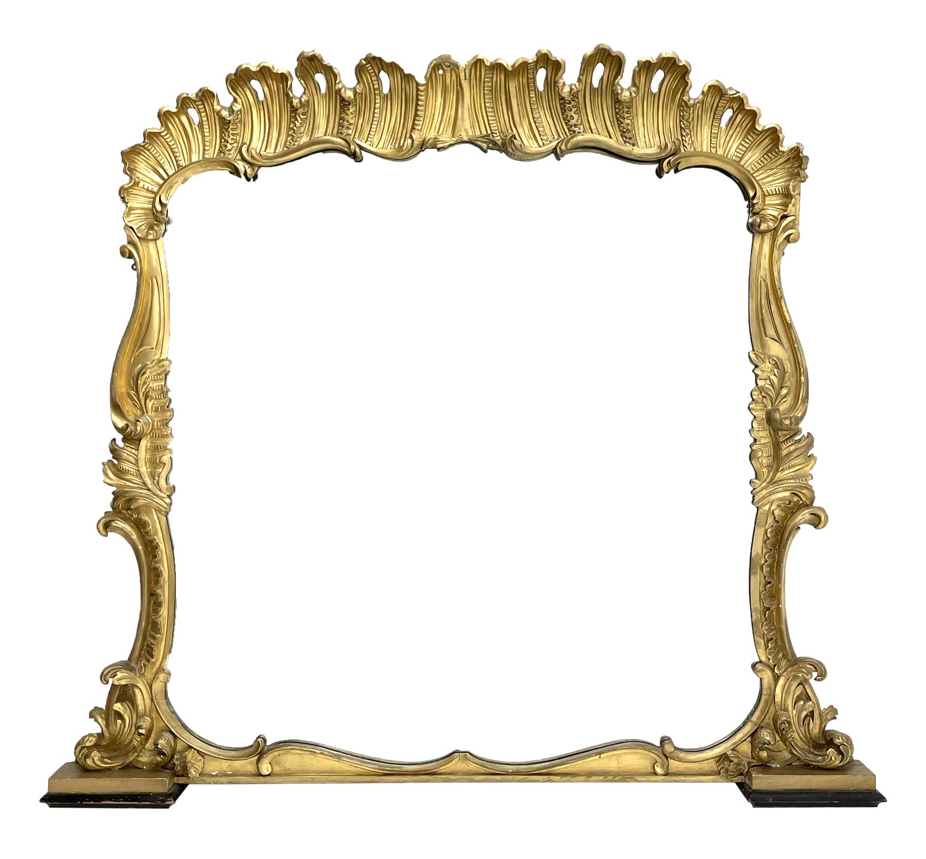 Large Victorian gilt wood and gesso overmantel mirror