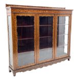 Early 20th century mahogany and Dutch style marquetry display cabinet