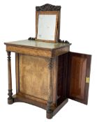 Early Victorian figured mahogany dressing cabinet