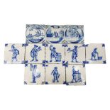 18th/19th century Delft blue and white tiles