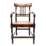 19th century country elm and yew wood armchair