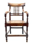 19th century country elm and yew wood armchair