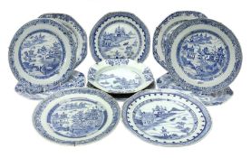 Late 18th/early 19th century Chinese export blue and white porcelain
