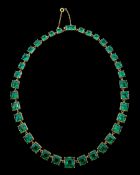 Late 19th/early 20th century gold green paste rivi�re necklace