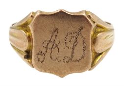 Early 20th century rose gold signet ring