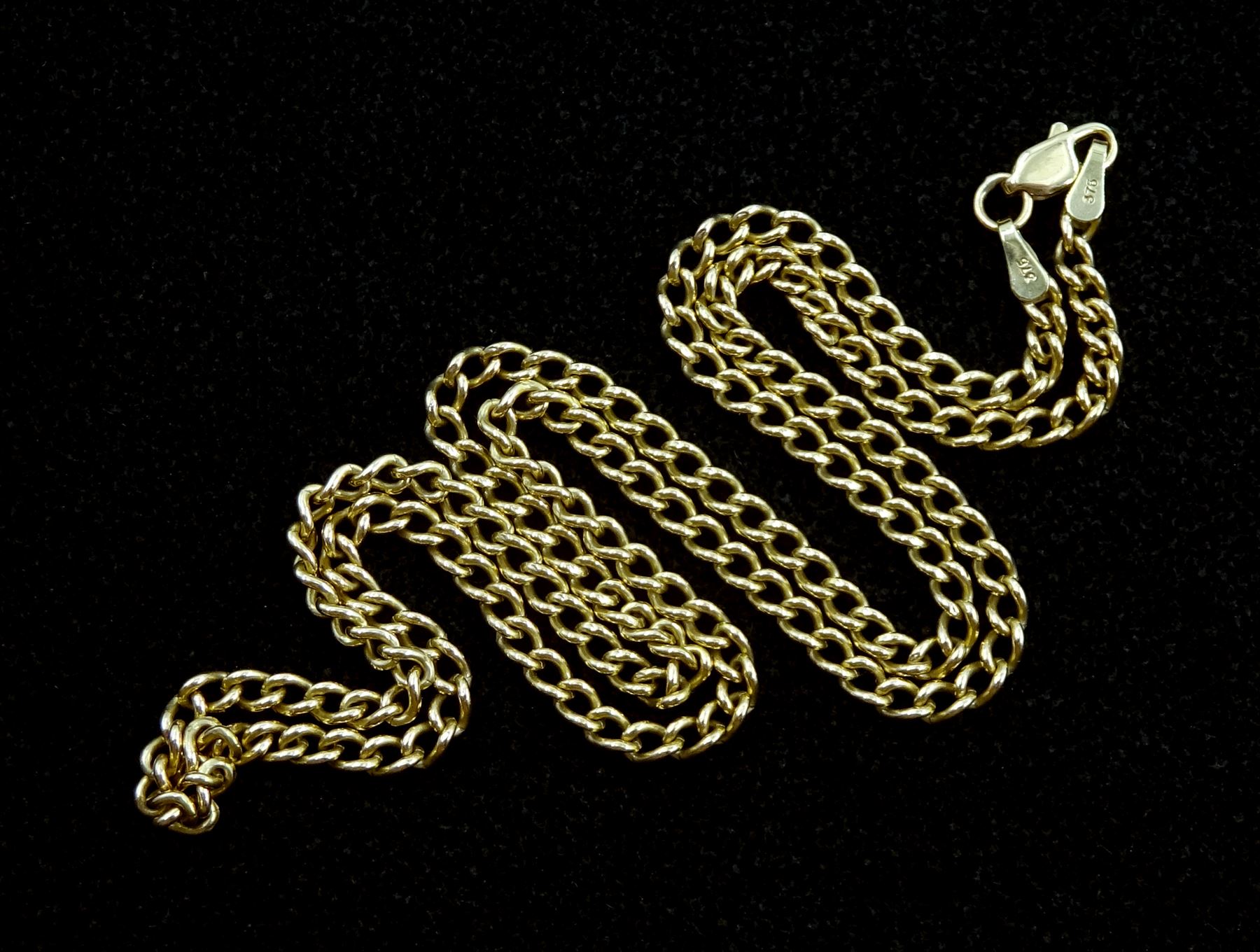 9ct curb link chain necklace hallmarked - Image 3 of 3