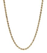 9ct gold rope twist chain necklace hallmarked