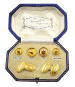 Pair of 9ct gold cufflinks and 9ct gold studs